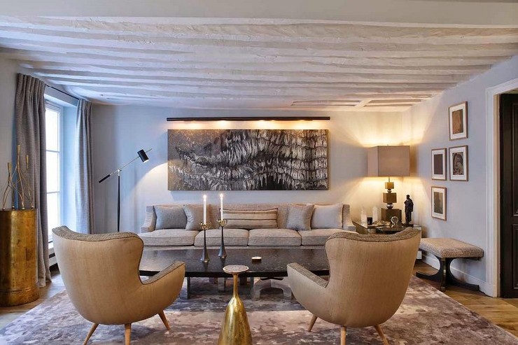 J.L. Deniot mid century modern living room design