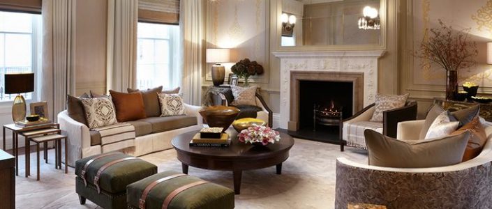 Nice mix of traditional and modern. Window treatment is great.