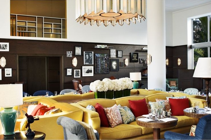 Soho Beach House Hotel Lobby Seating Area by Martin Brudnizki Design Studio