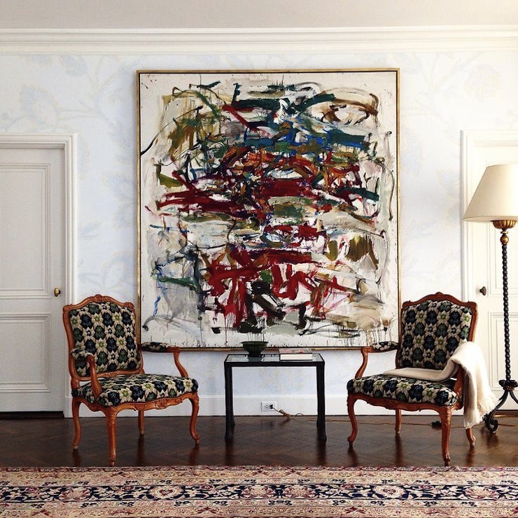 Joan Mitchell and Louis XV, installation in an apartment on the east River ~ Robert Couturier