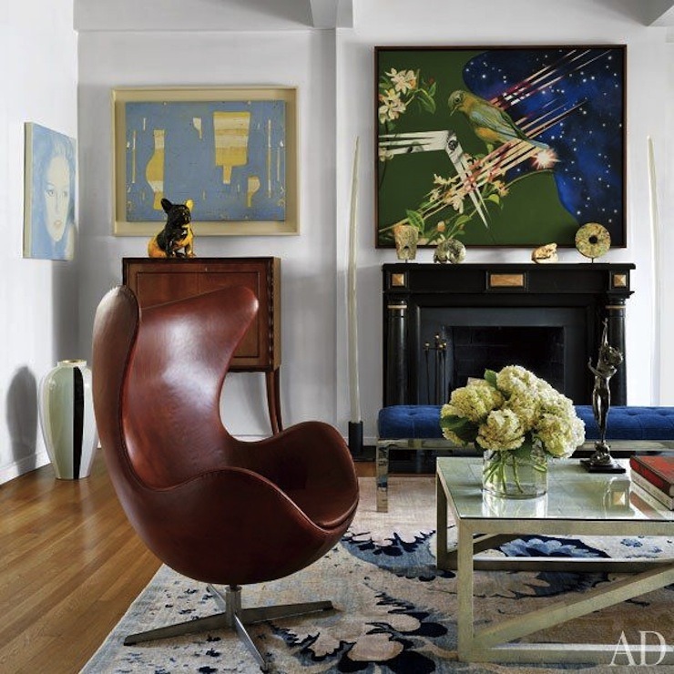 Robert Couturier ~ the 19th-century mantel is from A & R Asta