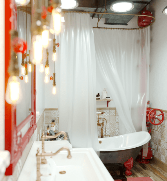 An Industrial Style Master Bathroom by Mihail Scherbbak