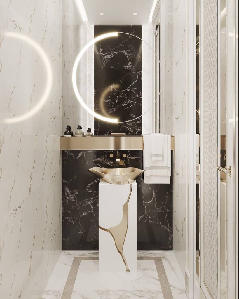 Bedroom and Bathroom: On-Suite Inspirations White Luminous Bathroom