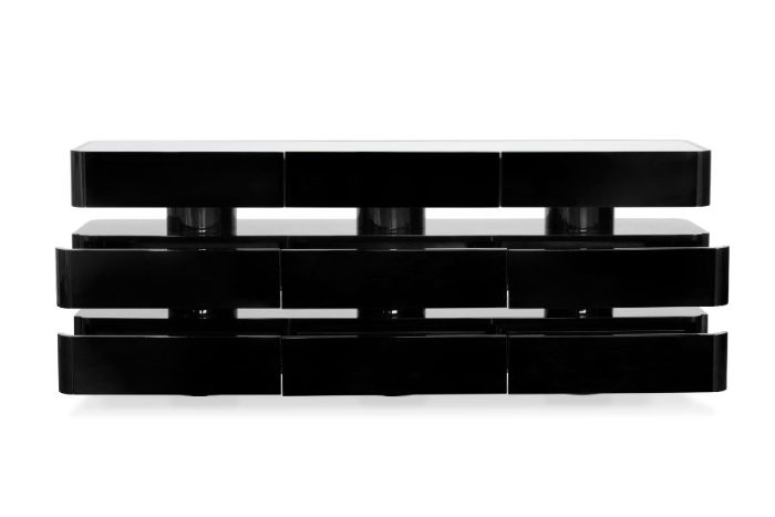Shinto collection black modern console table