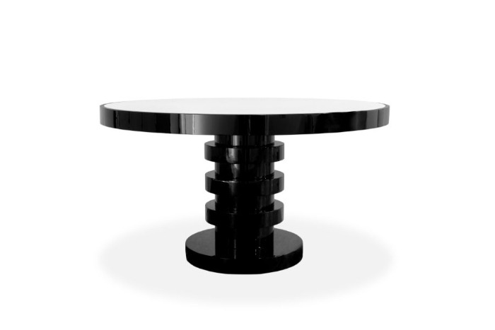 Shinto collection black modern dining table