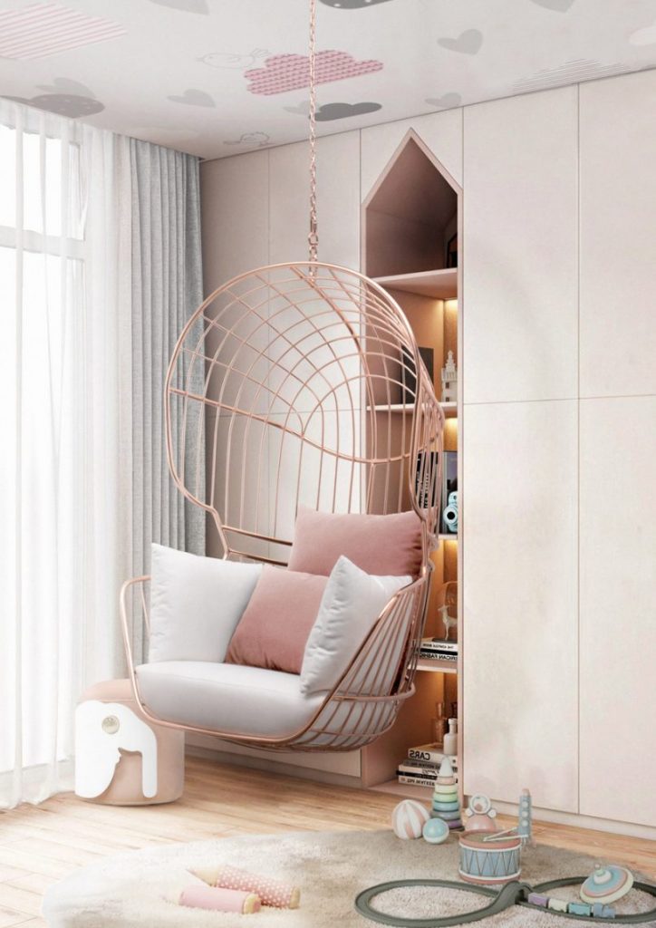 suspension chair pink