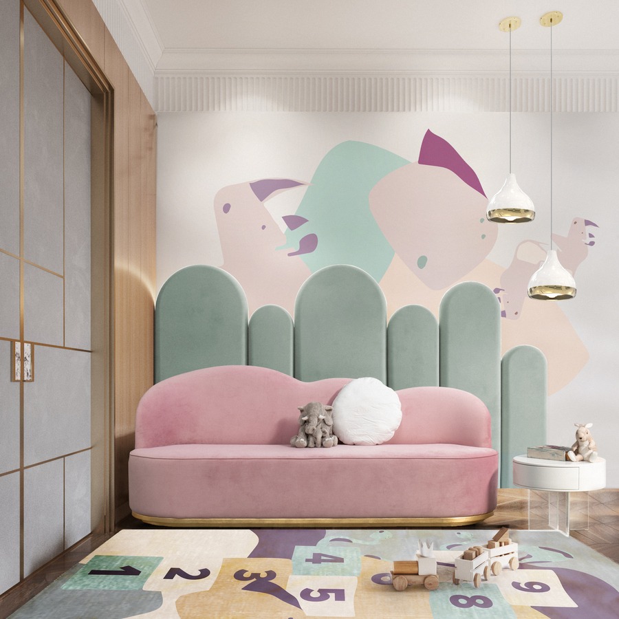 pink and green kids bedroom
