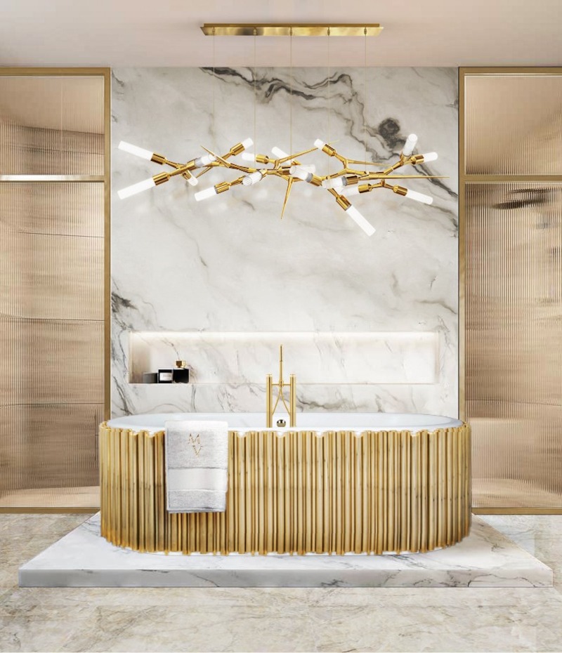 Unique Looks To Upgrade Your Bathroom Decor: White And Gold Bathroom