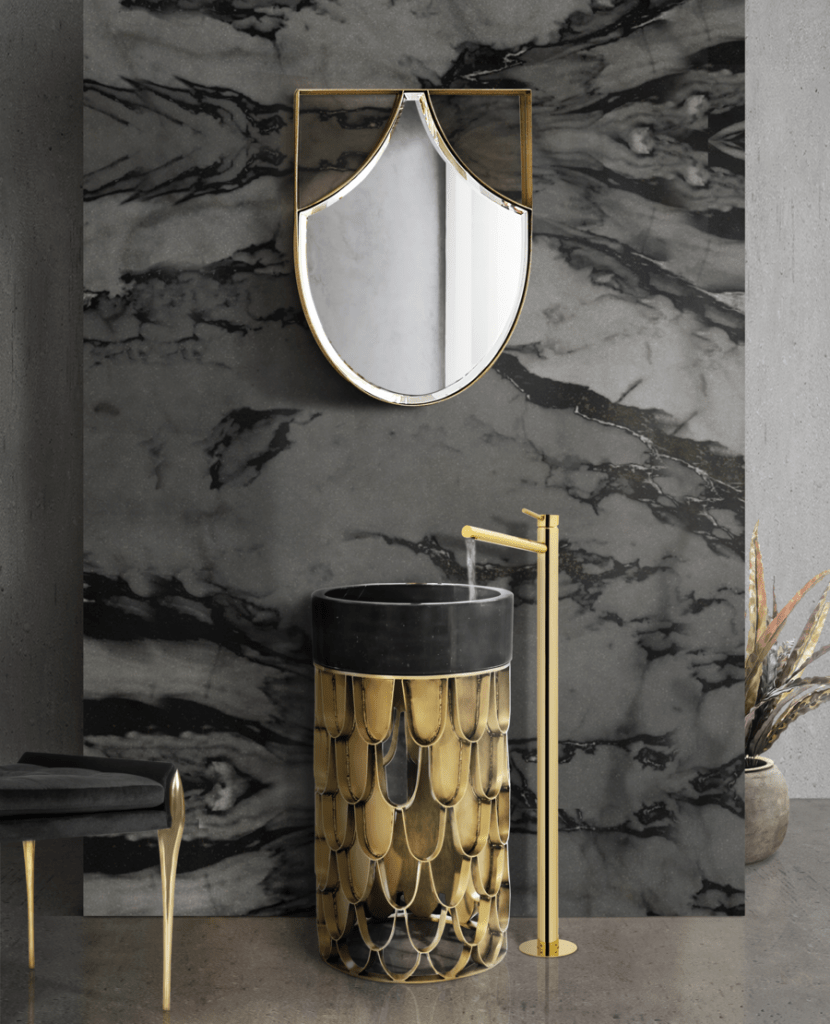 handcrafted golden washbasin maison valentina