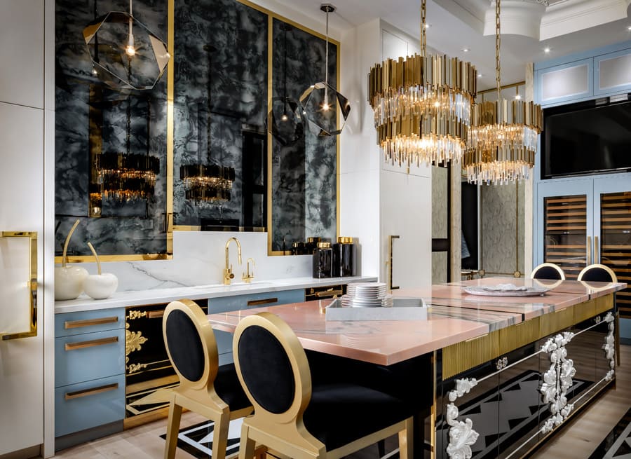 Marvelous Gld And Marble Kitchen By Lori Morris