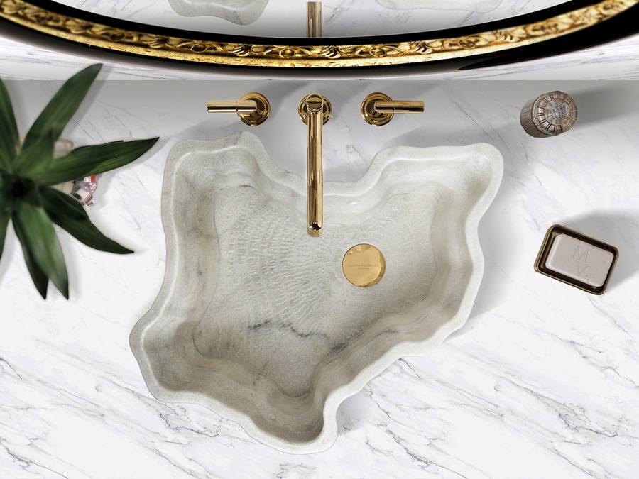 designed marble vessel sink