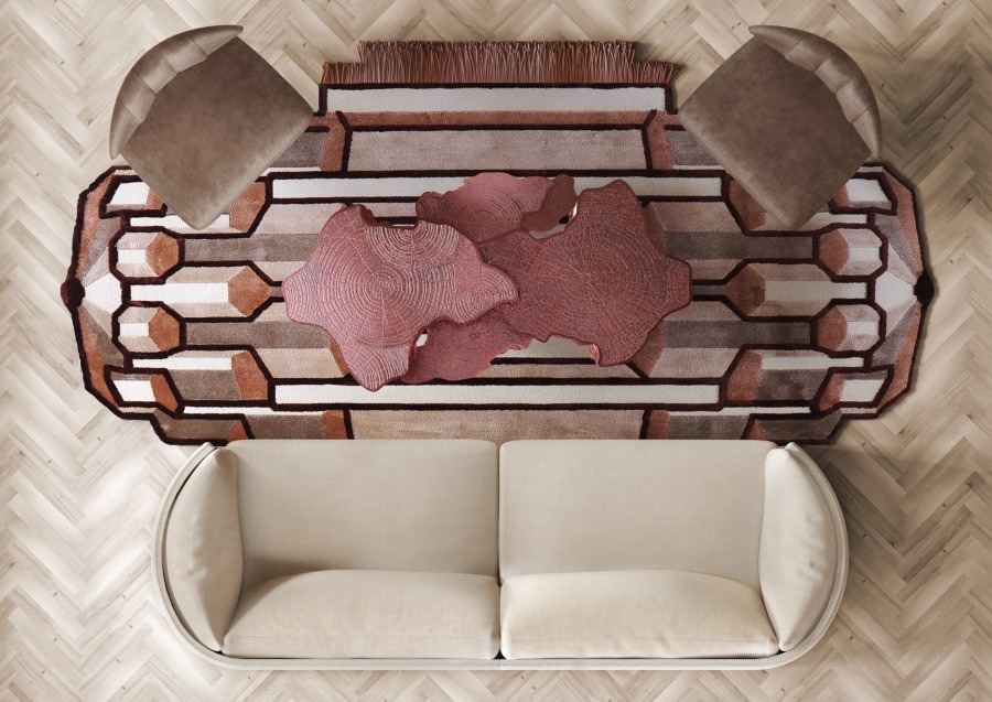 Pink And Brown Living Room