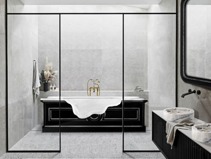 black marble bathtub douro inspired