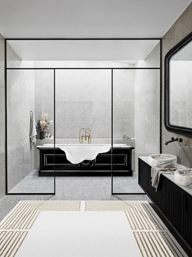 black marble bathtub douro inspired