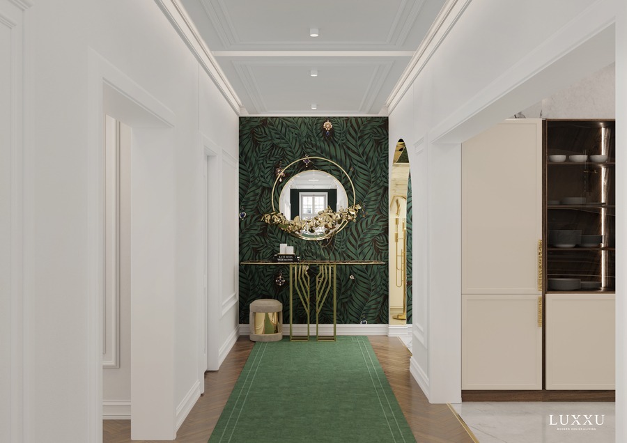 parisian house mirror hallway