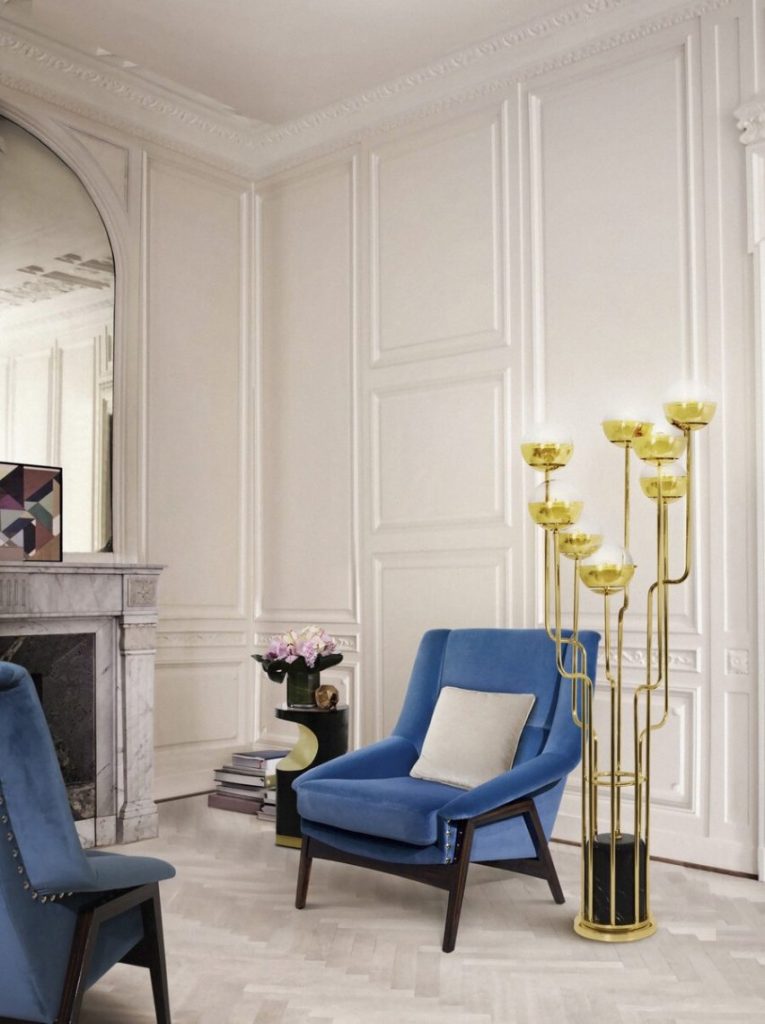 blue armchair