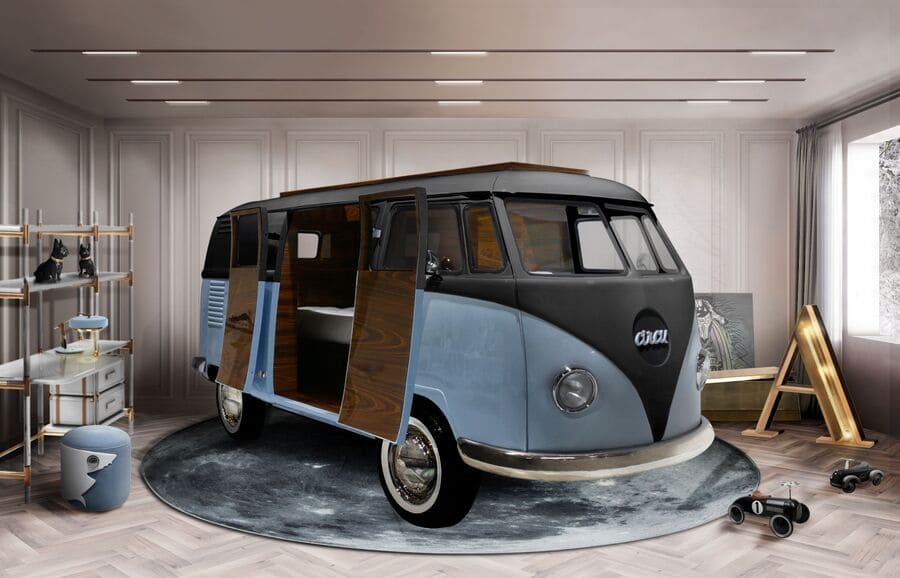 bed inspired designed in a van