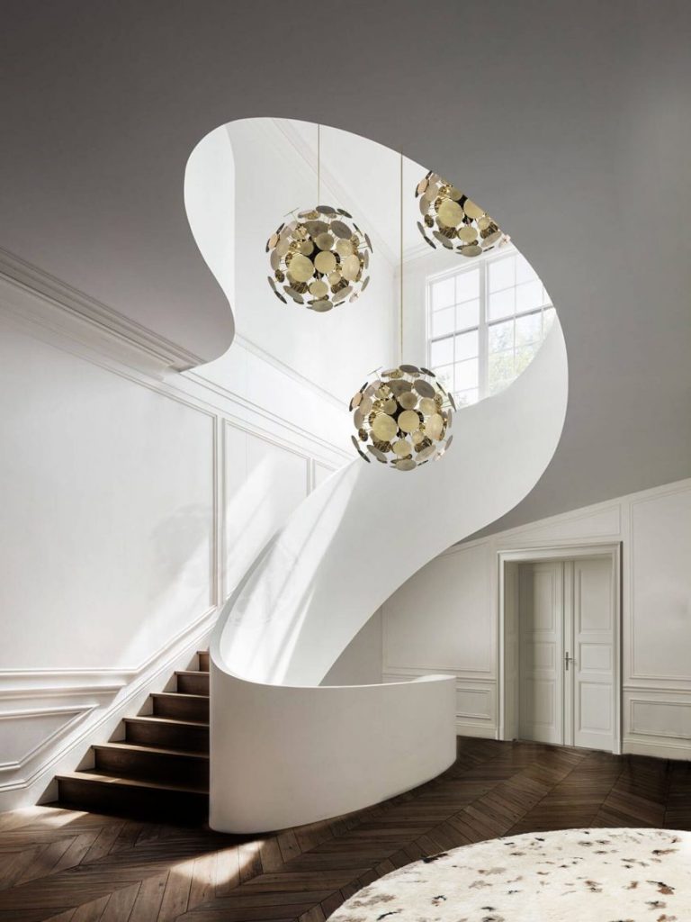 Luxurious Entryway With Outstanding Suspension Lamps