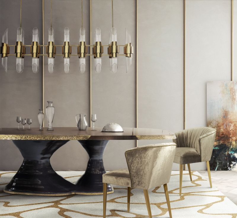 Bold Dining Room With Gold Detailing