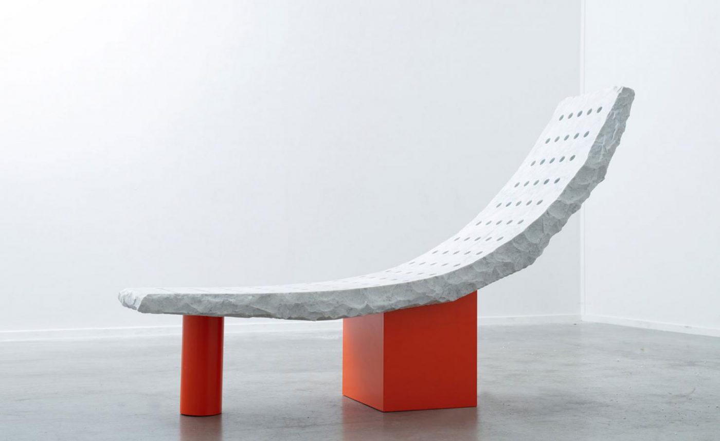 The ‘Rupture’ lounge chair by British designer Samuel Ross with gallery Friedman Benda