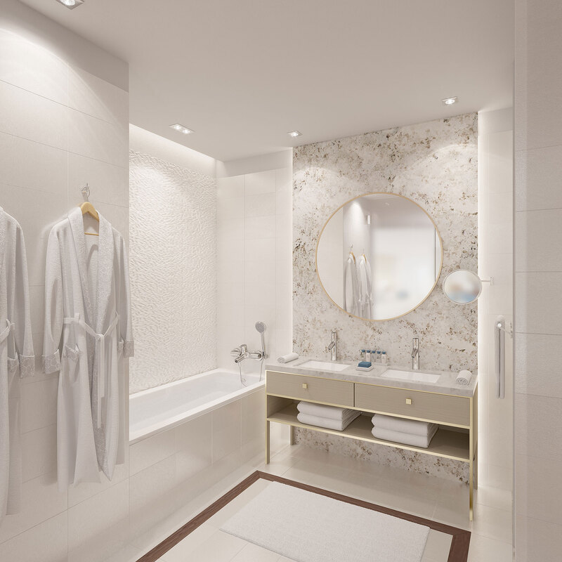 white luxury bathroom borella art design
