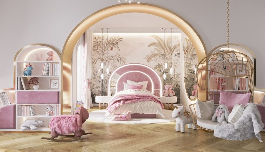 Magical Kids Pink Bedroom Design