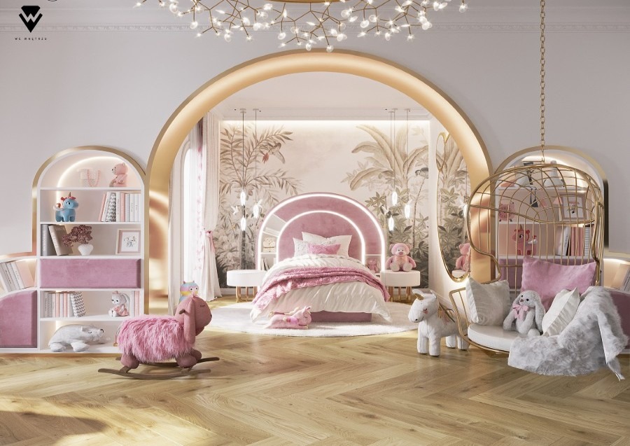 Magical Kids Pink Bedroom Design
