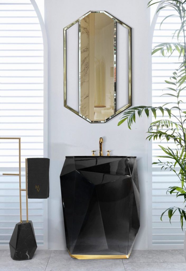 Black And Gold Bathroom Design By Maison Valentina