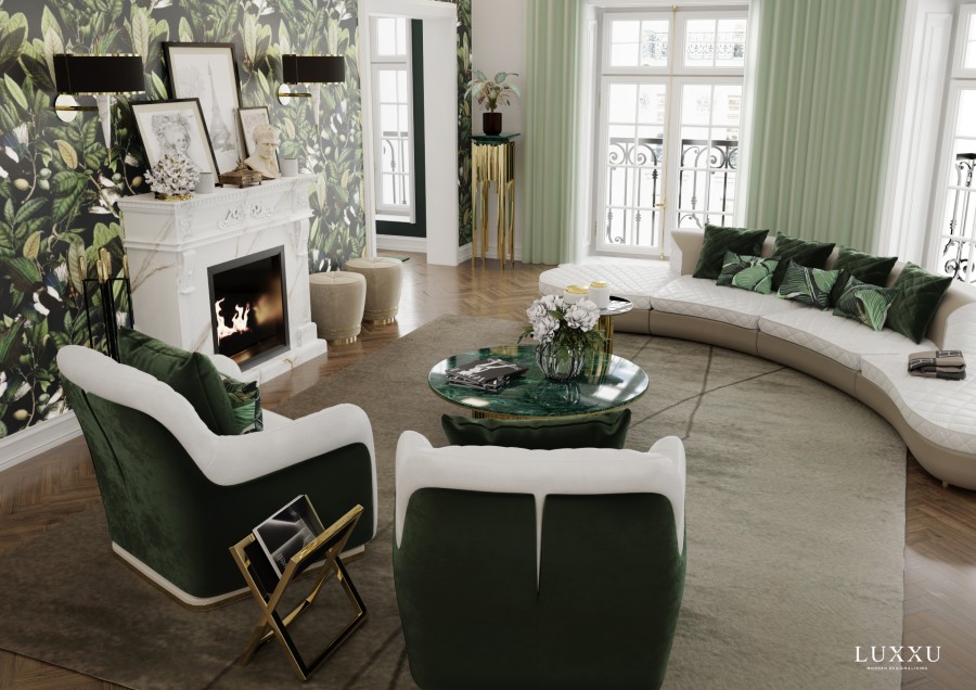 Green Living Room Design Luxxu