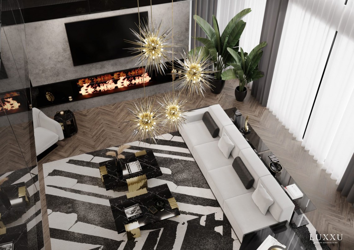 Modern Rug Living Room Black And White