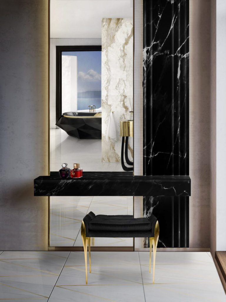 Black And Gold Bathroom Design