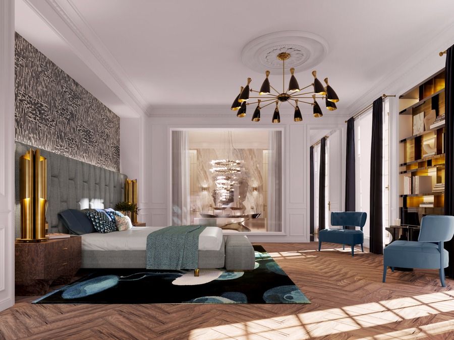 parisian glamorous bedroom