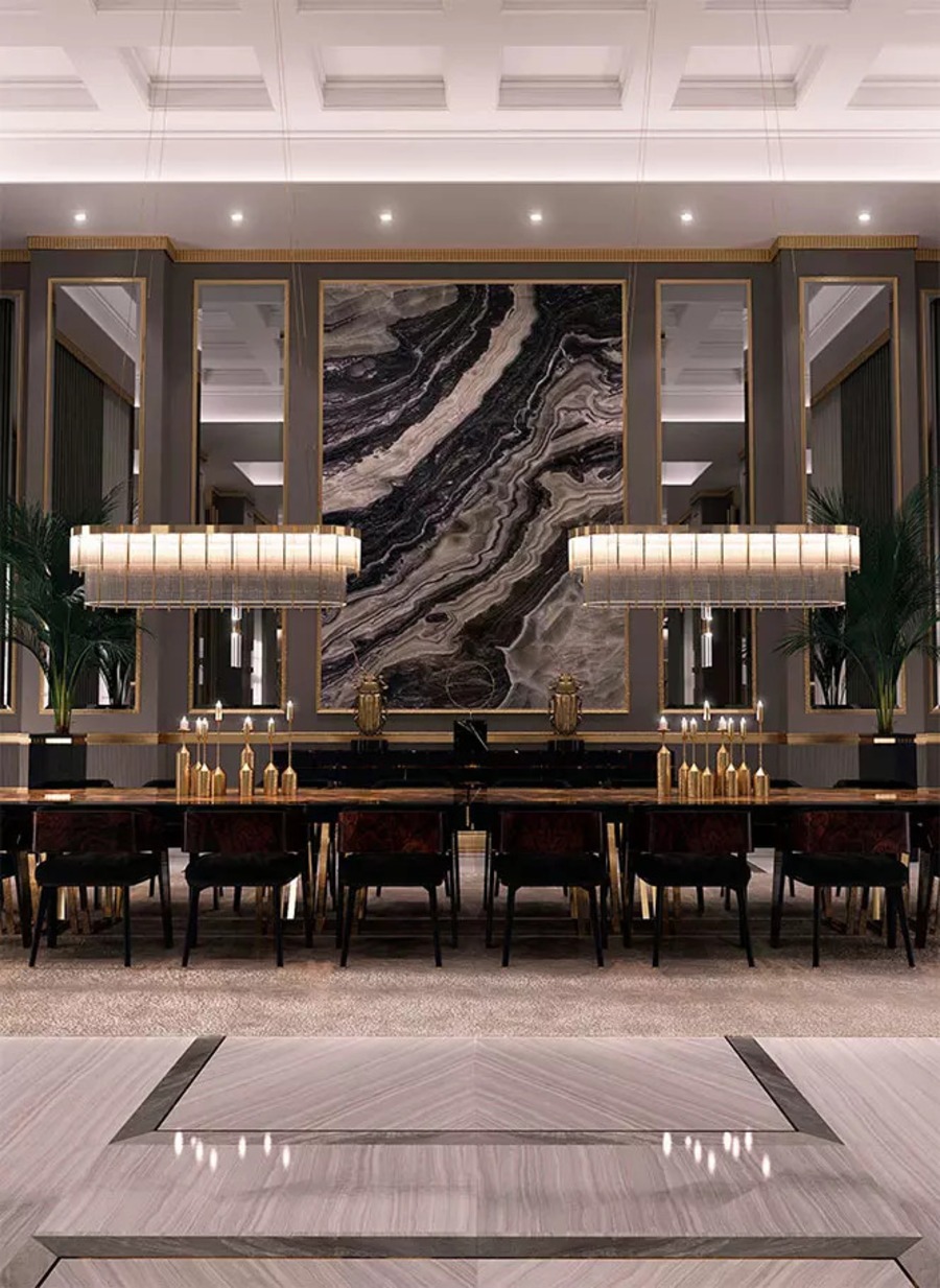 marble dining room luxury