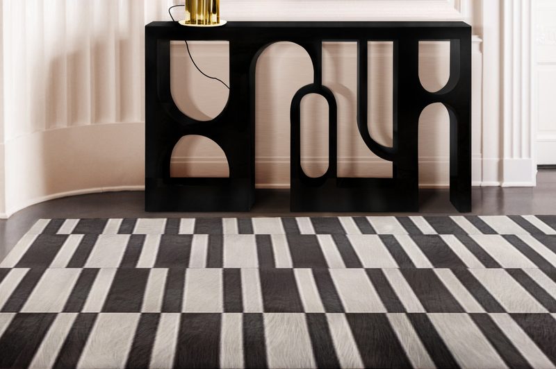 rug black and white
