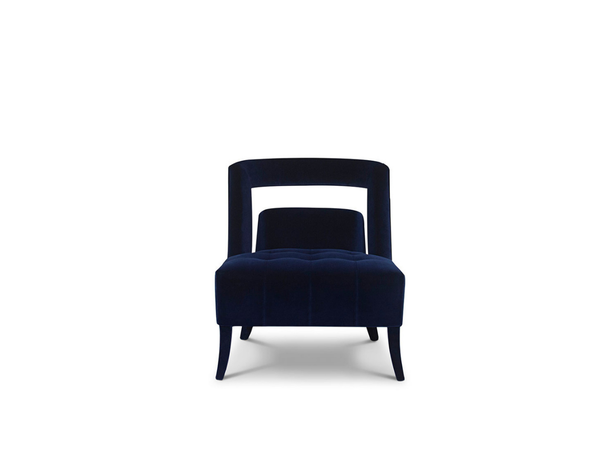 blue toned armchair
