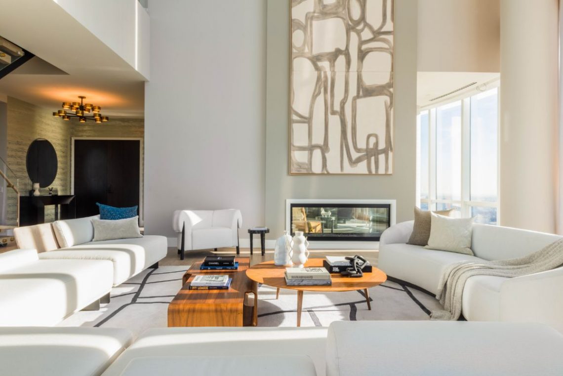 white luxurious living room