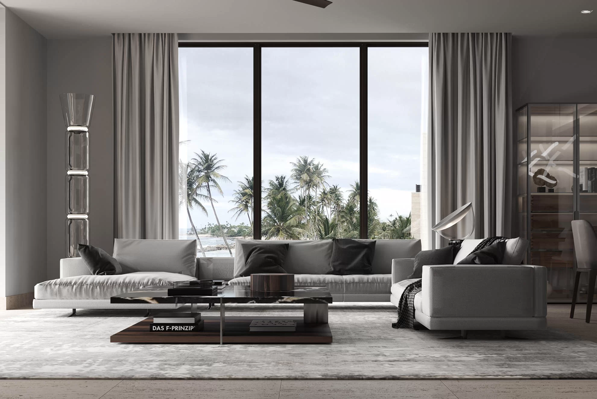 Luxury Living Room With Grey Tones