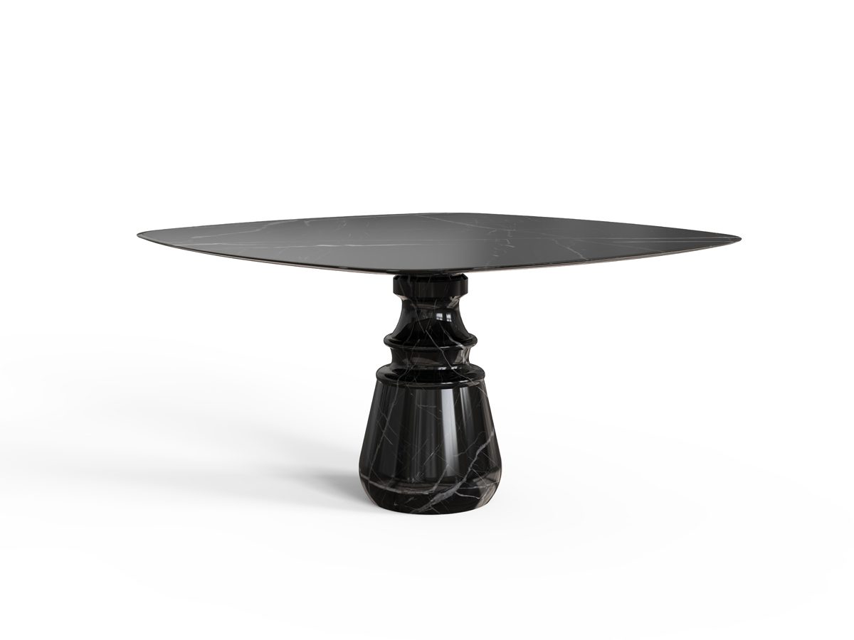boca do lobo pietra square nero marquina dining table