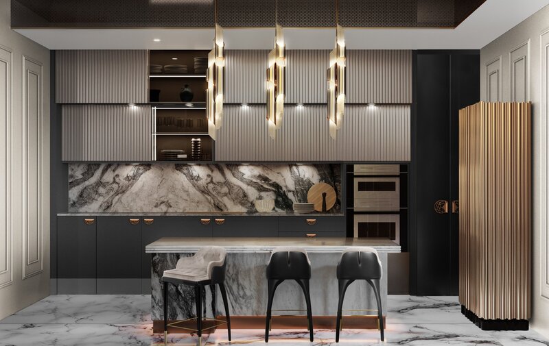 Dining Room With Black Tones