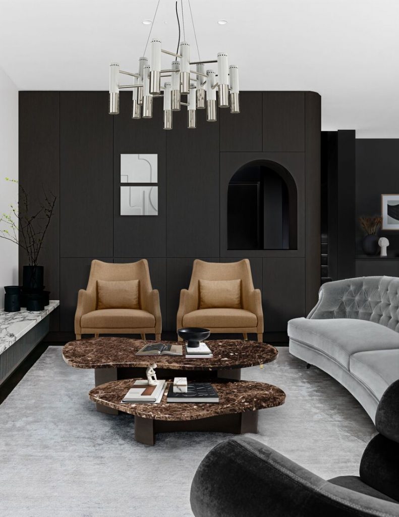 Luxury Living Room With Dark Tones