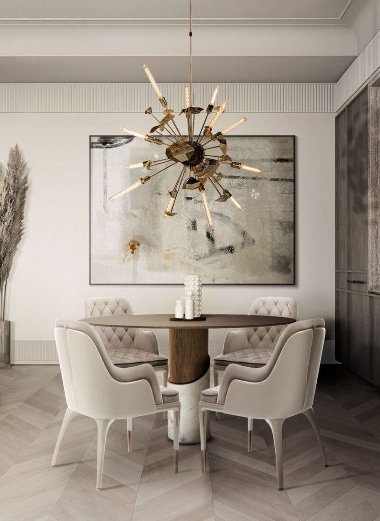 White toned Dining room