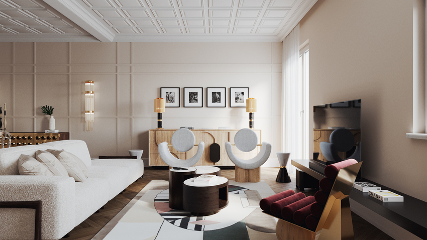 Vibrant Luxury Modern Living Space